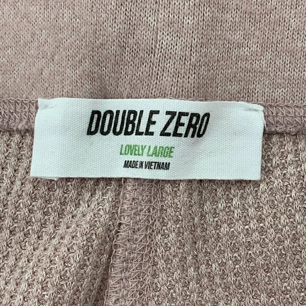 Double Zero Dusty Pink Waffle Knit Lounge Pants - Picture 3 of 5